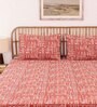 Brown Traditional 144 TC Cotton 1 Double Bedsheet with 2 Pillow Cover