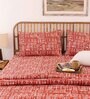 Brown Traditional 144 TC Cotton 1 Double Bedsheet with 2 Pillow Cover