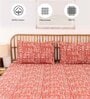 Brown Traditional 144 TC Cotton 1 Double Bedsheet with 2 Pillow Cover