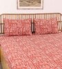 Brown Traditional 144 TC Cotton 1 Double Bedsheet with 2 Pillow Cover