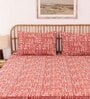 Brown Traditional 144 TC Cotton 1 Double Bedsheet with 2 Pillow Cover