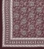 Brown Traditional 144 TC Cotton Double Queen Bedsheet With 2 Pillow Covers