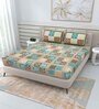 Brown Traditional 144 TC Cotton Double Queen Bedsheet With 2 Pillow Covers