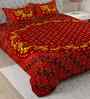 Brown Traditional 180 TC Cotton  King Sized Bedsheet with 2 Pillow Covers