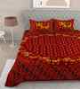 Brown Traditional 180 TC Cotton  King Sized Bedsheet with 2 Pillow Covers