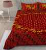 Brown Traditional 180 TC Cotton  King Sized Bedsheet with 2 Pillow Covers