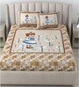 Brown Traditional 180 TC Cotton Printed Bedsheet With Two Pillow Covers For Queen Bed (Doll Printed ,Brown ,153 GSM)