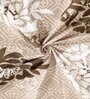 Brown Traditional 300 TC Cotton Blend Double King Sized Bedsheet With 2 Pillow Covers