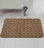 Brown Geometric Cotton 17x25 Inches AntiSkid Bath Mat