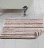Brown Stripe Cotton 19x27 Inches AntiSkid Bath Mat