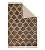 Brown Abstract Cotton 4 Ft X 6 Ft Hand Woven Hand Printed Rug