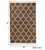 Brown Abstract Cotton 4 Ft X 6 Ft Hand Woven Hand Printed Rug