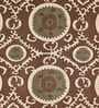 Brown Traditional Cotton 4 ft X 6 ft Hand Woven Hand Printed Rug