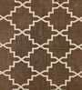 Brown Abstract Cotton 4 Ft X 6 Ft Hand Woven Hand Printed Rug