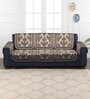 Brown Traditional Velvet 30x70 Inches 5 Seater Sofa Cover (Set of 6)