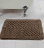 Brown Abstract Microfibre 19x27 Inches AntiSkid Bath Mat