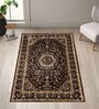 Brown Traditional Polyester 3 ft x 5 ft Machine Made Carpet
