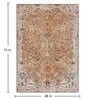 Brown Floral Polyester 4' X 6' Machine Made Carpet
