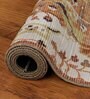 Brown Floral Polyester 4' X 6' Machine Made Carpet