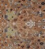 Brown Floral Polyester 4' X 6' Machine Made Carpet