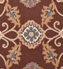 Brown Traditional Wool 6 ft x 9 ft Hand Tufted Carpet