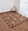 Brown Traditional Wool 6 ft x 9 ft Hand Tufted Carpet