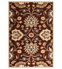 Brown Traditional Wool 6 ft x 9 ft Hand Tufted Carpet