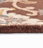 Brown Traditional Wool 8 ft x 10 ft Hand Tufted Carpet