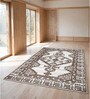 Brown Traditional Wool And Cotton 8 X 5 Feet Hand Tufted Carpet