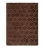 Brown Abstract Microfibre 5 ft x 7 ft Hand Tufted Carpet