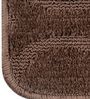 Brown Abstract Microfibre 6 ft x 9 ft Hand Tufted Carpet