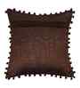 Brown Velvet Abstract 16X16 Inches Cushion Covers (Pack of 2)