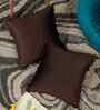 Brown Velvet Abstract 16X16 Inches Cushion Covers (Pack of 2)