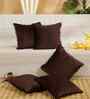Brown Velvet Abstract 16X16 Inches Cushion Covers (Pack of 5)