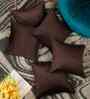 Brown Velvet Abstract 16X16 Inches Cushion Covers (Pack of 5)