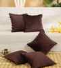 Brown Velvet Abstract 16X16 Inches Cushion Covers (Pack of 5)