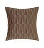 Brown Textured Geometric Velvet 16 x 16 Inches Cushion Covers (Set of 2)