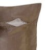 Brown Textured Geometric Velvet 16 x 16 Inches Cushion Covers (Set of 2)