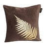 Brown Floral Leaf Velvet 16 x 16 Inches Cushion Covers (Set of 2)