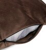 Brown Floral Leaf Velvet 16 x 16 Inch Cushion Covers (Set of 5)