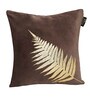 Brown Floral Leaf Velvet 16 x 16 Inch Cushion Covers (Set of 5)