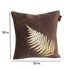 Brown Floral Leaf Velvet 16 x 16 Inch Cushion Covers (Set of 5)