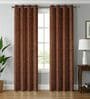 Brown Velvet Abstract 5 Foot Ring Top Window Curtain