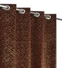Brown Velvet Abstract 5 Foot Ring Top Window Curtains Set Of 2
