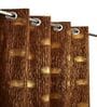 Brown Velvet Abstract 7 Foot Ring Top Door Curtains Set Of 2