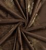 Brown Velvet Abstract 7 Foot Ring Top Door Curtains Set Of 2