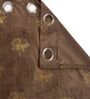 Brown Velvet Abstract 9 Foot Ring Top Door Curtain