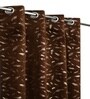 Brown Velvet Feather 5Ft Ring Top Window Curtain Pack of 1