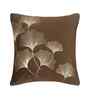Brown Velvet Floral 12X12 Inches Cushion Covers (Pack of 5)