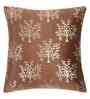 Brown Velvet Floral 16X16 Inches Cushion Covers (Pack of 2)
